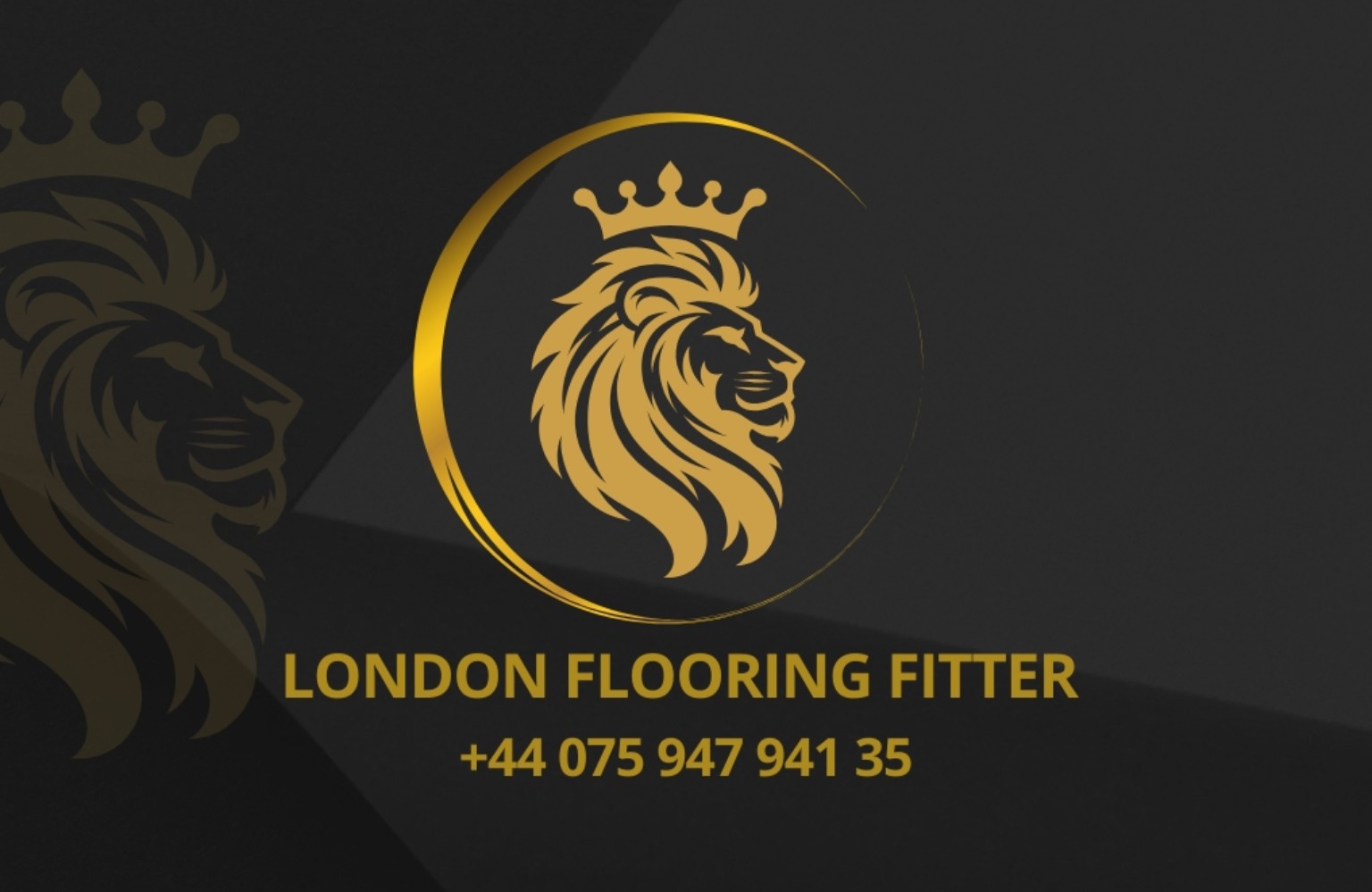 London Flooring Fitter — gold crowned lion logo